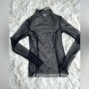Open Edit | Black Polka Dot Sheer Top